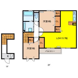 エトワール那加の物件間取画像